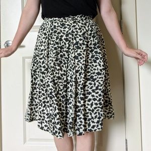 Whimsical Black and White Print Organic Cotton Skirt, People Tree, US size 4